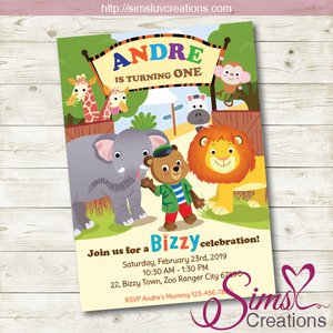 BIZZY BEAR ZOO RANGER BIRTHDAY PRINTABLE INVITATION | JUNGLE SAFARI PARTY INVITATION
