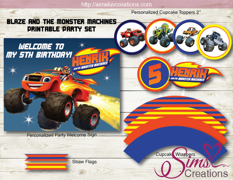 BLAZE AND THE MONSTER MACHINES PARTY KIT | MONSTER TRUCK BIRTHDAY DECORATION SUPPLIES