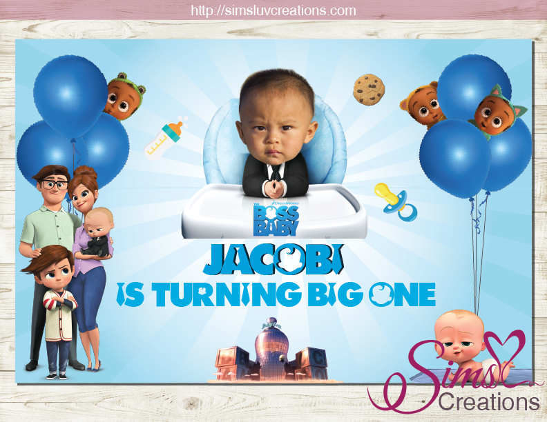 Boss Baby Printable Birthday Backdrop Banner | Birthday Poster | Baby –  Sims Luv Creations