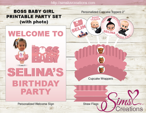 BOSS BABY STACI PARTY PRINTABLES KIT | BOSS BABY GIRL BIRTHDAY DECORATION KIT