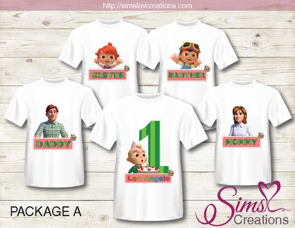 COCOMELON FAMILY T SHIRT IRON ON TRANSFER | DIGITAL FILE FOR COCOMELON T-SHIRTS