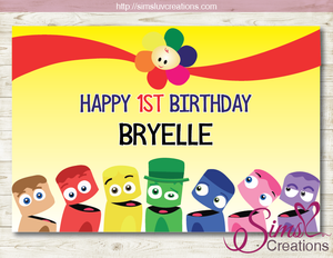 BABYFIRST TV PRINTABLE PARTY BACKDROP BANNER | COLOR CREWS BIRTHDAY POSTER