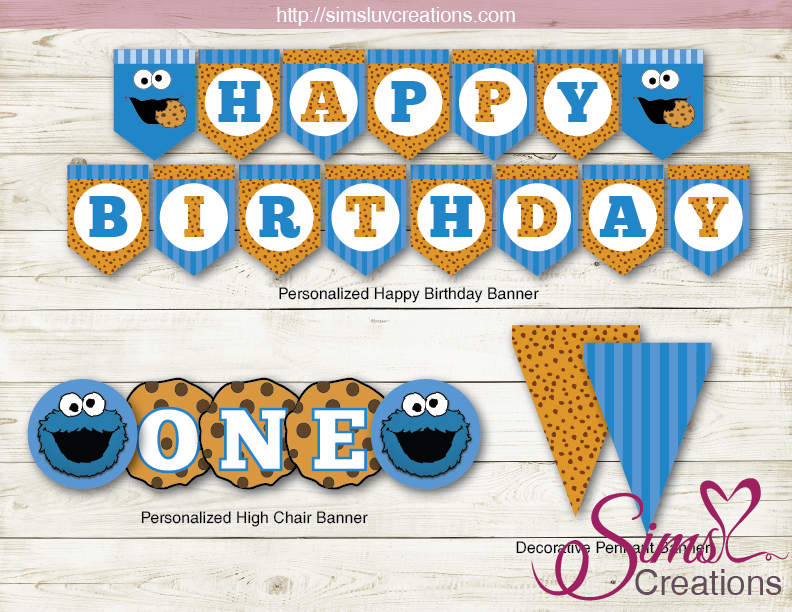 COOKIE MONSTER BIRTHDAY PARTY DECORATION KIT | SESAME STREET PARTY PRI – Sims Luv Creations cookie-monster-birthday-party-decoration-kit-sesame-street-party-pri-sims-luv-creations