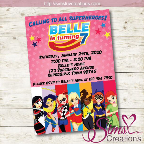 DC SUPERHERO GIRLS  BIRTHDAY PRINTABLE INVITATION | GIRLS WILL RULE THE WORLD PARTY INVITATION