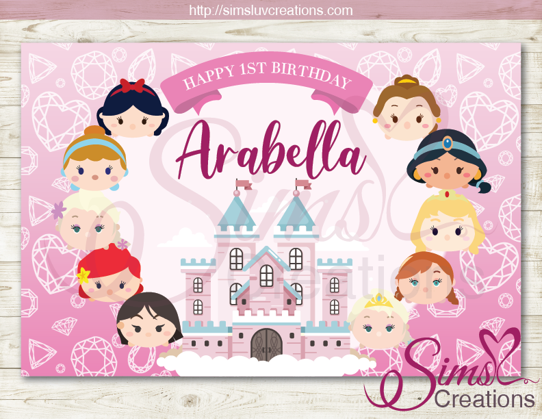 disney-princess-tsum-tsum-printable-backdrop-banner-party-poster-sims-luv-creations for Free Printable Disney Princess Birthday Banner DISNEY PRINCESS TSUM TSUM PRINTABLE BACKDROP BANNER | PARTY POSTER – Sims Luv Creations for Free Printable Disney Princess Birthday Banner