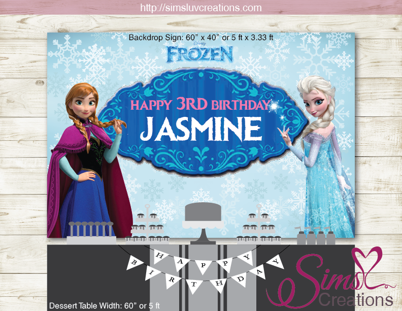 FROZEN PRINTABLE BACKDROP BANNER | FROZEN BIRTHDAY PARTY POSTER – Sims Luv Creations frozen-printable-backdrop-banner-frozen-birthday-party-poster-sims-luv-creations