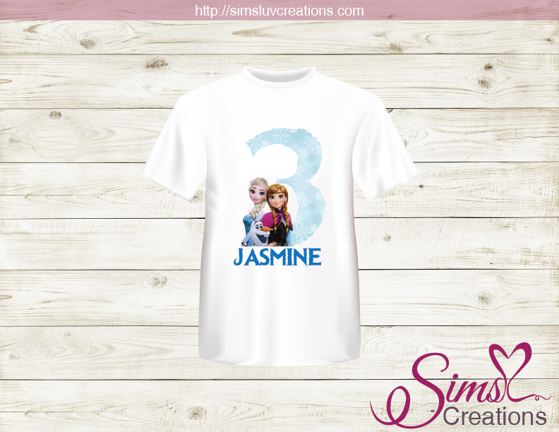 FROZEN PARTY PRINTABLE T-SHIRT IRON ON TRANSFER | DIGITAL IMAGE FOR FROZEN BIRTHDAY T-SHIRTS