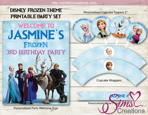 FROZEN PARTY KIT  ELSA ANNA BIRTHDAY DECORATION PRINTABLES – Sims Luv  Creations