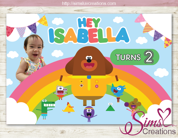 HEY DUGGEE PARTY BACKDROP BANNER | BIRTHDAY POSTER PRINTABLES