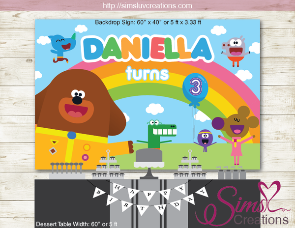 HEY DUGGEE PRINTABLE PARTY BACKDROP BANNER | BIRTHDAY POSTER PRINTABLES