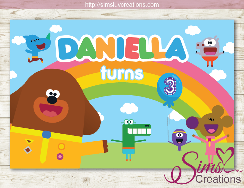 HEY DUGGEE PRINTABLE PARTY BACKDROP BANNER | BIRTHDAY POSTER PRINTABLE – Sims Luv Creations for Free Printable Hey Duggee Printables