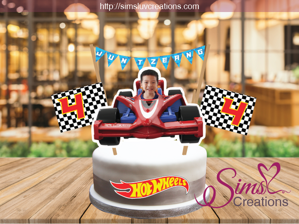 HOT WHEELS CAKE TOPPER | HOT RODS RACE CARS CAKE CENTERPIECE | CAKE DECORATIONS