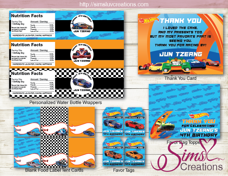 HOT WHEELS PARTY KIT | HOT RODS RACE CARS PARTY PRINTABLES – Sims Luv Creations hot-wheels-party-kit-hot-rods-race-cars-party-printables-sims-luv-creations