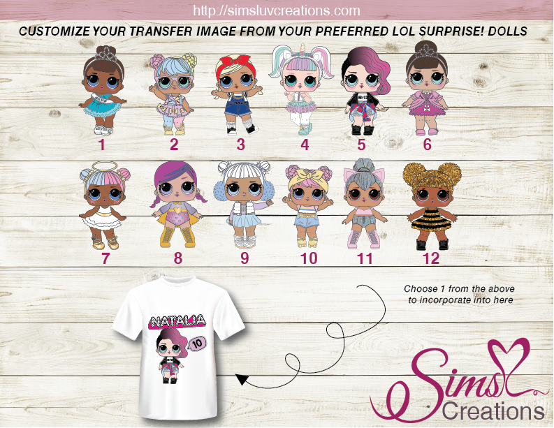 LOL SURPRISE! DOLLS THEME PARTY PRINTABLE T-SHIRT IRON ON TRANSFER | D – Sims Luv Creations lol-surprise-dolls-theme-party-printable-t-shirt-iron-on-transfer-d-sims-luv-creations