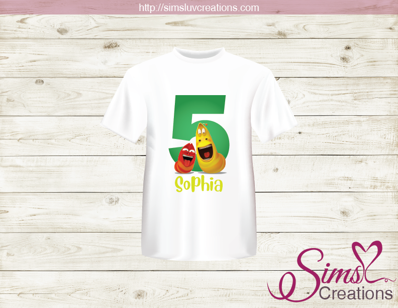 LARVA CARTOON PARTY PRINTABLE T-SHIRT IRON ON TRANSFER | DIGITAL IMAGE FOR LARVA BIRTHDAY T-SHIRTS