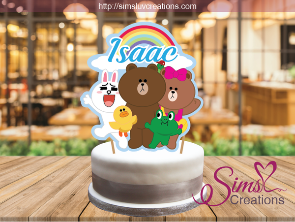 Brown line buttercream cake | Milk and mocha bear cake, Friends cake,  Animal cake