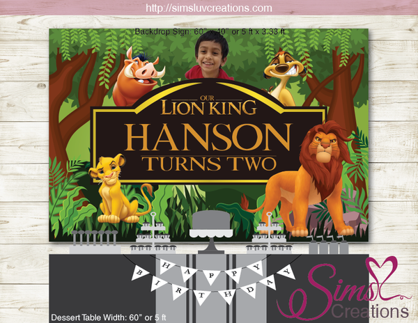 LION KING PRINTABLE PARTY BACKDROP BANNER | BIRTHDAY POSTER DIGITAL