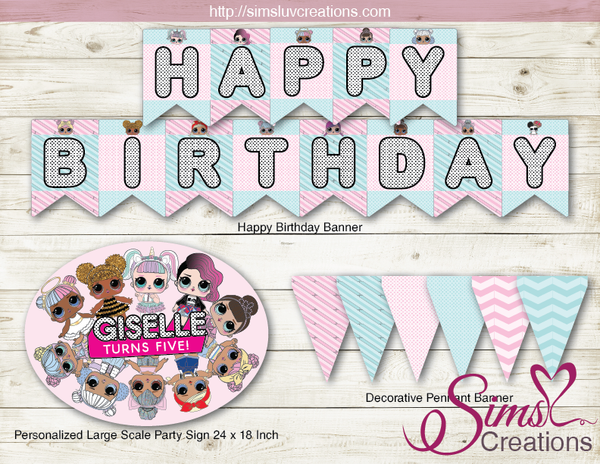 LOL SURPRISE! DOLLS BIRTHDAY PARTY DECORATION KIT | PARTY PRINTABLES