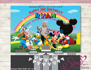 DISNEY MICKEY MOUSE CLUBHOUSE PRINTABLE BACKDROP BANNER | BIRTHDAY BACKDROP POSTER PRINTABLE