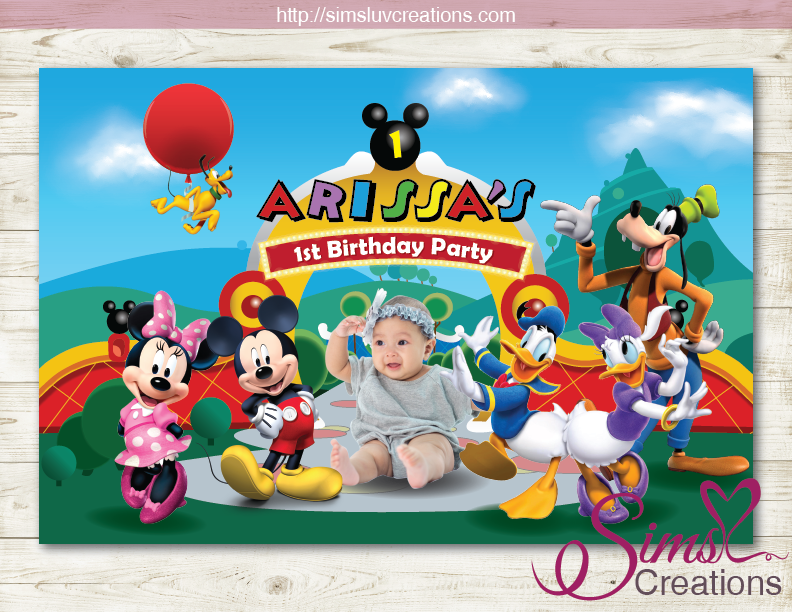DISNEY MICKEY CLUBHOUSE PRINTABLE BACKDROP BANNER | MICKEY PARK BIRTHD – Sims Luv Creations for Free Printable Mickey Mouse Cake Topper Printable