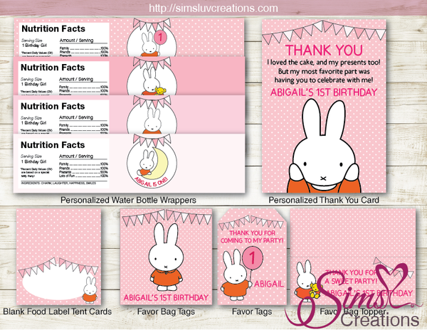 MIFFY BIRTHDAY PARTY DECORATION KIT | SOME BUNNY PARTY PRINTABLES