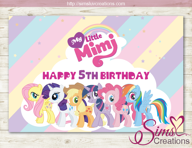 MY LITTLE PONY PARTY BACKDROP | PASTEL RAINBOW BIRTHDAY POSTER | CUSTO –  Sims Luv Creations