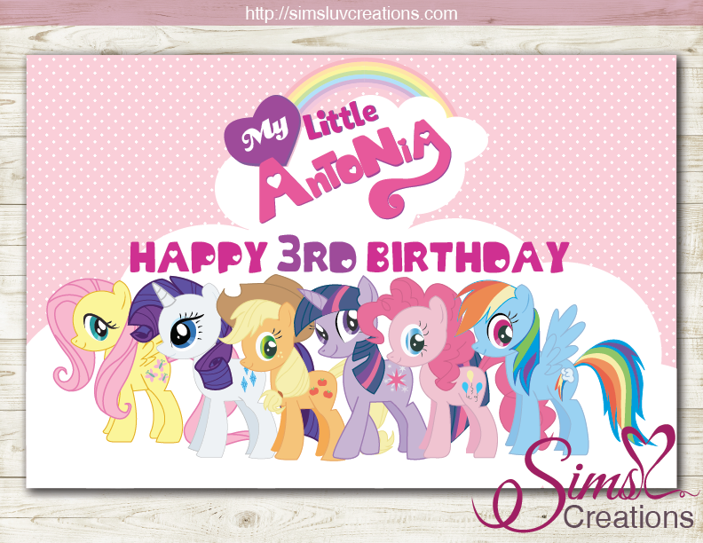 MY LITTLE PONY PARTY BACKDROP BANNER | MAGICAL BIRTHDAY POSTER | CUSTOM PHOTO