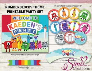 NUMBERBLOCKS PARTY SUPPLIES | NUMBER BLOCKS BIRTHDAY DECORATION KIT PRINTABLES