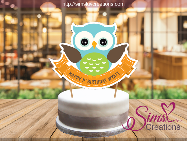 OWL BIRTHDAY CAKE TOPPER | CAKE CENTERPIECE | CAKE DECORATIONS
