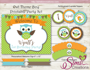 OWL BIRTHDAY PARTY KIT | WHOO WHOOO WOODLAND OWL BOY PARTY PRINTABLES