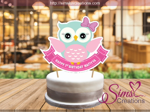 OWL BIRTHDAY CAKE TOPPER | CAKE CENTERPIECE | CAKE DECORATIONS
