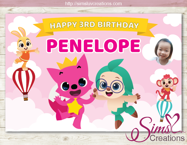 PINK FONG & FRIENDS PRINTABLE PARTY BACKDROP BANNER | HOGI BIRTHDAY POSTER