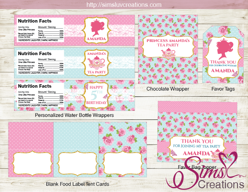 PRINCESS TEA PARTY PRINTABLES KIT | PRINCESS THEME BIRTHDAY – Sims Luv Creations princess-tea-party-printables-kit-princess-theme-birthday-sims-luv-creations