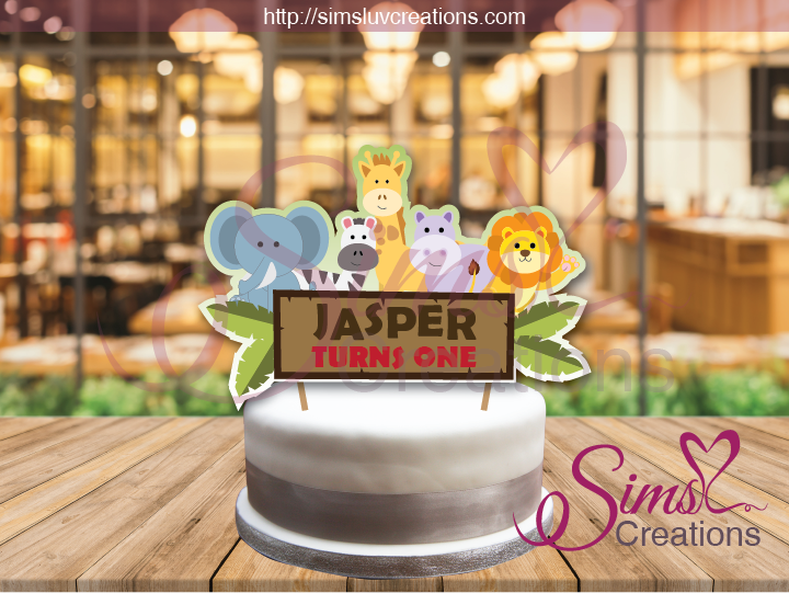 SAFARI ANIMALS CAKE TOPPER | CAKE CENTERPIECE | CAKE DECORATIONS