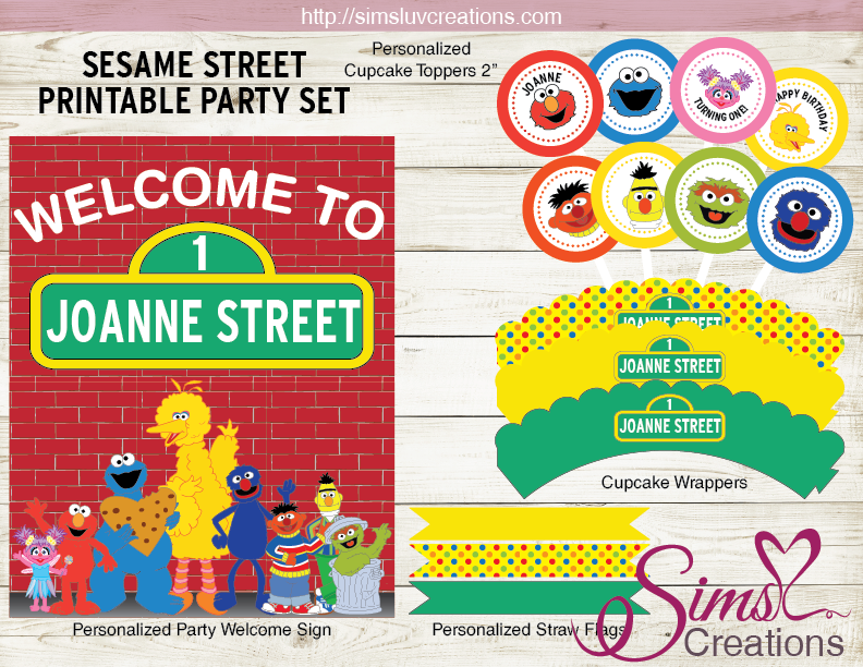 SESAME STREET PARTY PRINTABLE KIT | PARTY DECORATION SUPPLIES