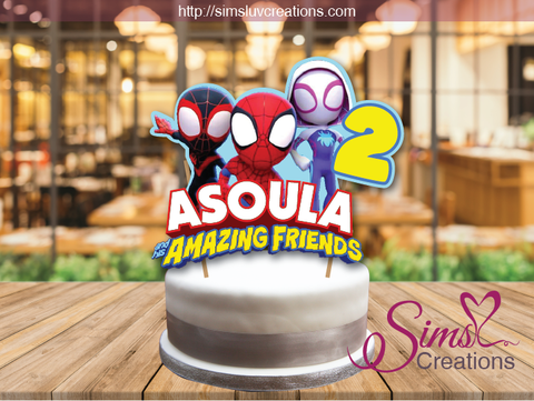 SPIDEY AND HIS AMAZING FRIENDS CAKE TOPPER | CAKE CENTERPIECE | CAKE DECORATIONS