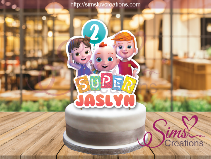 SUPER JOJO CAKE TOPPER | CAKE CENTERPIECE | CAKE DECORATIONS PRINTABLE – Sims Luv Creations for Cocomelon Cake Topper Printable Free