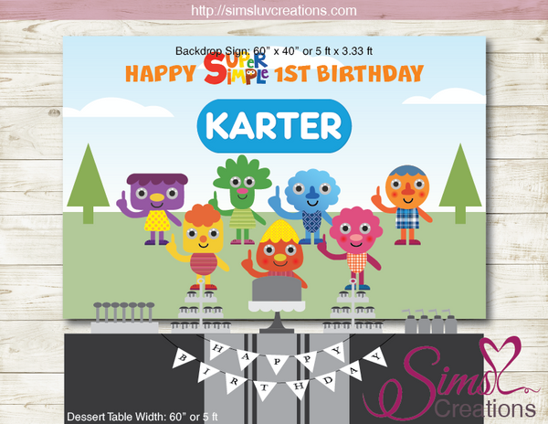 SUPER SIMPLE CHARACTERS THEME PRINTABLE PARTY POSTER | NOODLE & PALS BIRTHDAY BACKDROP