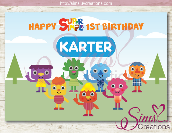 SUPER SIMPLE CHARACTERS THEME PRINTABLE PARTY POSTER | NOODLE & PALS BIRTHDAY BACKDROP