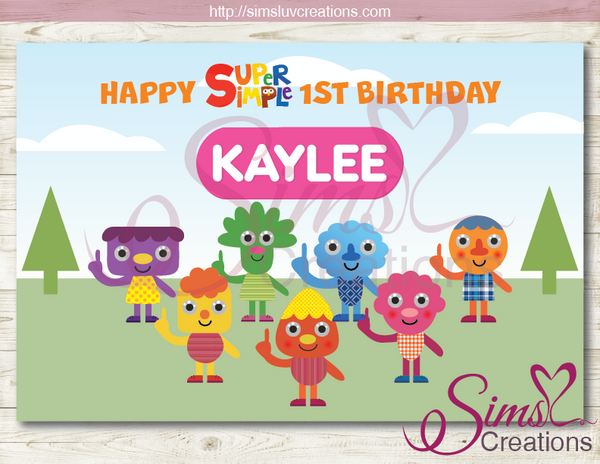 SUPER SIMPLE CHARACTERS THEME PRINTABLE PARTY POSTER | NOODLE & PALS BIRTHDAY BACKDROP