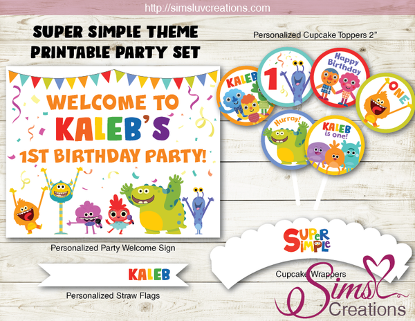 SUPER SIMPLE SONGS BIRTHDAY PARTY DECORATION KIT | PARTY PRINTABLES