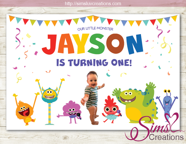 SUPER SIMPLE MONSTERS PARTY BACKDROP BANNER | BIRTHDAY BACKDROP | CUSTOM PHOTO