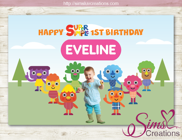 SUPER SIMPLE CHARACTERS THEME PRINTABLE PARTY POSTER | NOODLE & PALS BIRTHDAY BACKDROP