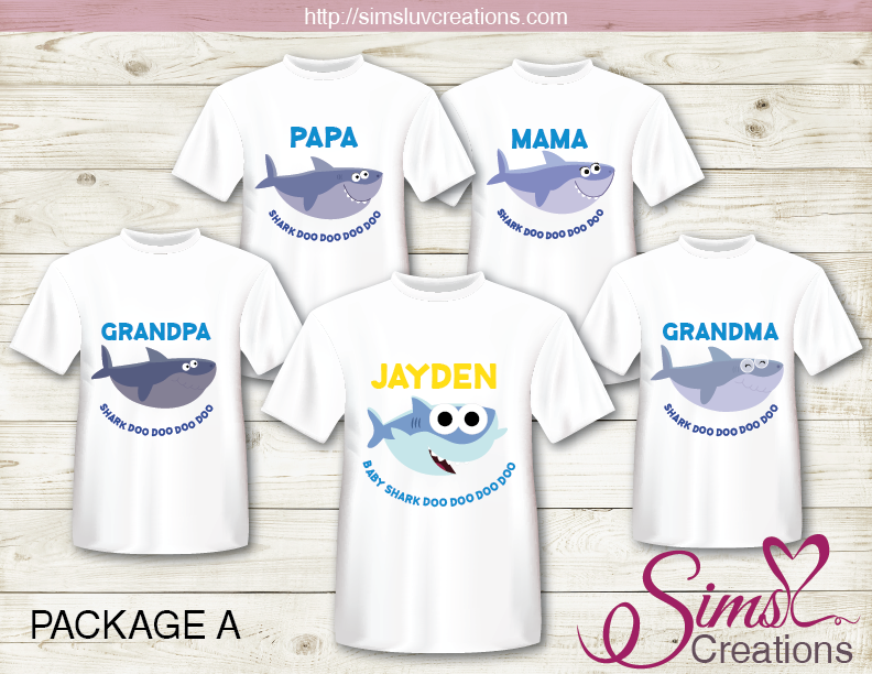 SUPER SIMPLE BABY SHARK T-SHIRT IRON ON TRANSFER | DIGITAL FILE FOR BABY SHARK T-SHIRTS
