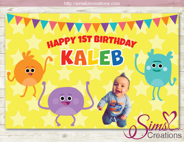 THE BUMBLE NUMS PARTY BACKDROP BANNER | BIRTHDAY BACKDROP | CUSTOM PHOTO
