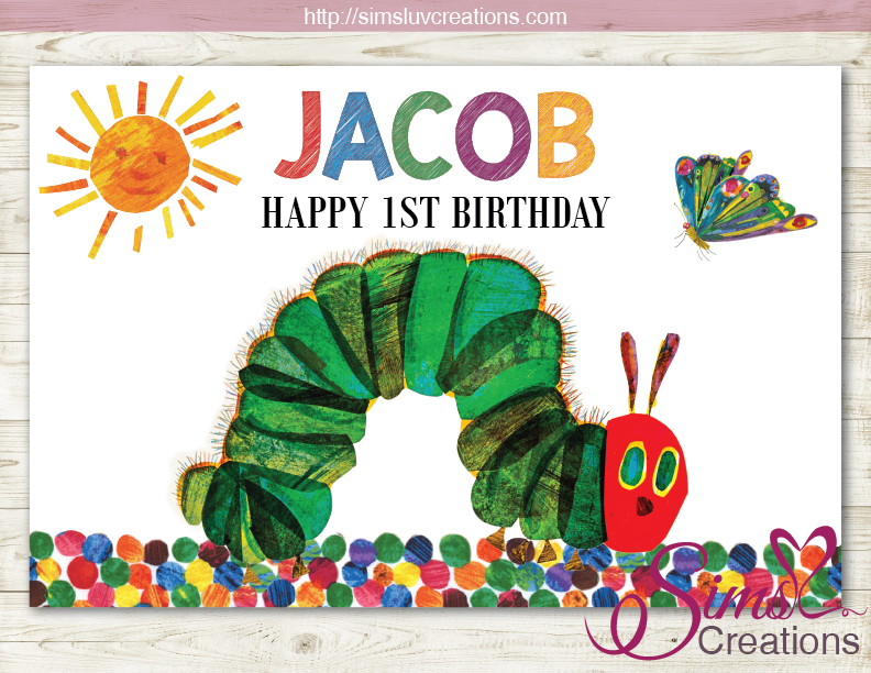 THE VERY HUNGRY CATERPILLAR PRINTABLE PARTY BACKDROP BANNER | BIRTHDAY POSTER
