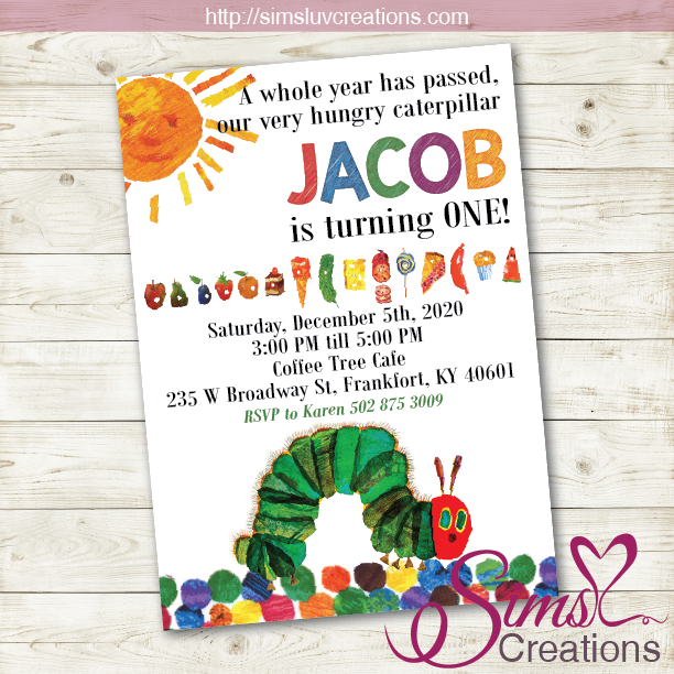 Free Printable Hungry Caterpillar Invitations