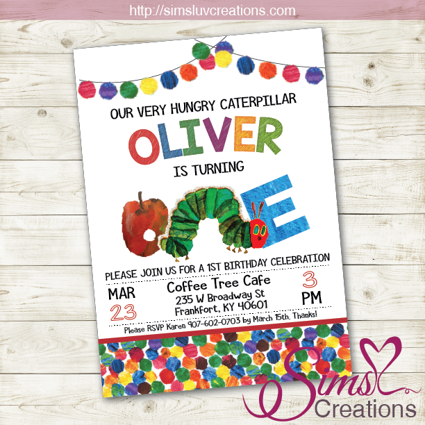THE VERY HUNGRY CATERPILLAR BIRTHDAY PRINTABLE INVITATION | PARTY INVI – Sims Luv Creations the-very-hungry-caterpillar-birthday-printable-invitation-party-invi-sims-luv-creations