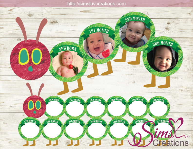 the-very-hungry-caterpillar-theme-printable-monthly-photo-banner-fir-sims-luv-creations for Free Printable 12 Month Photo Banner THE VERY HUNGRY CATERPILLAR THEME PRINTABLE MONTHLY PHOTO BANNER | FIR – Sims Luv Creations for Free Printable 12 Month Photo Banner