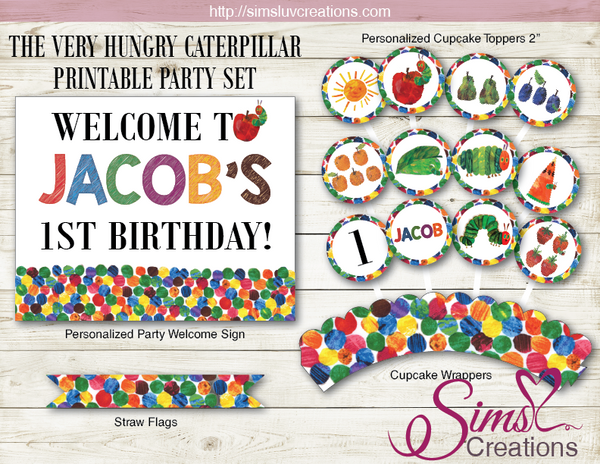 THE VERY HUNGRY CATERPILLAR BIRTHDAY PARTY DECORATION KIT | PARTY PRINTABLES